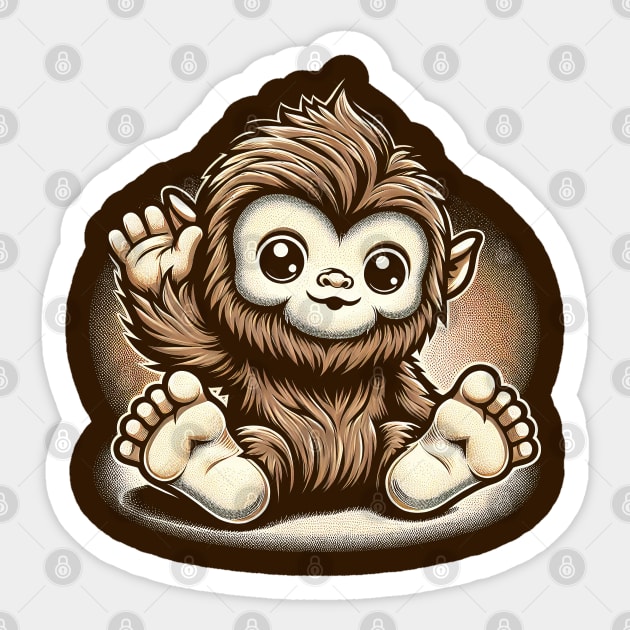 Li'l Legends™: Bigfoot Waves Hello Sticker by Fabled